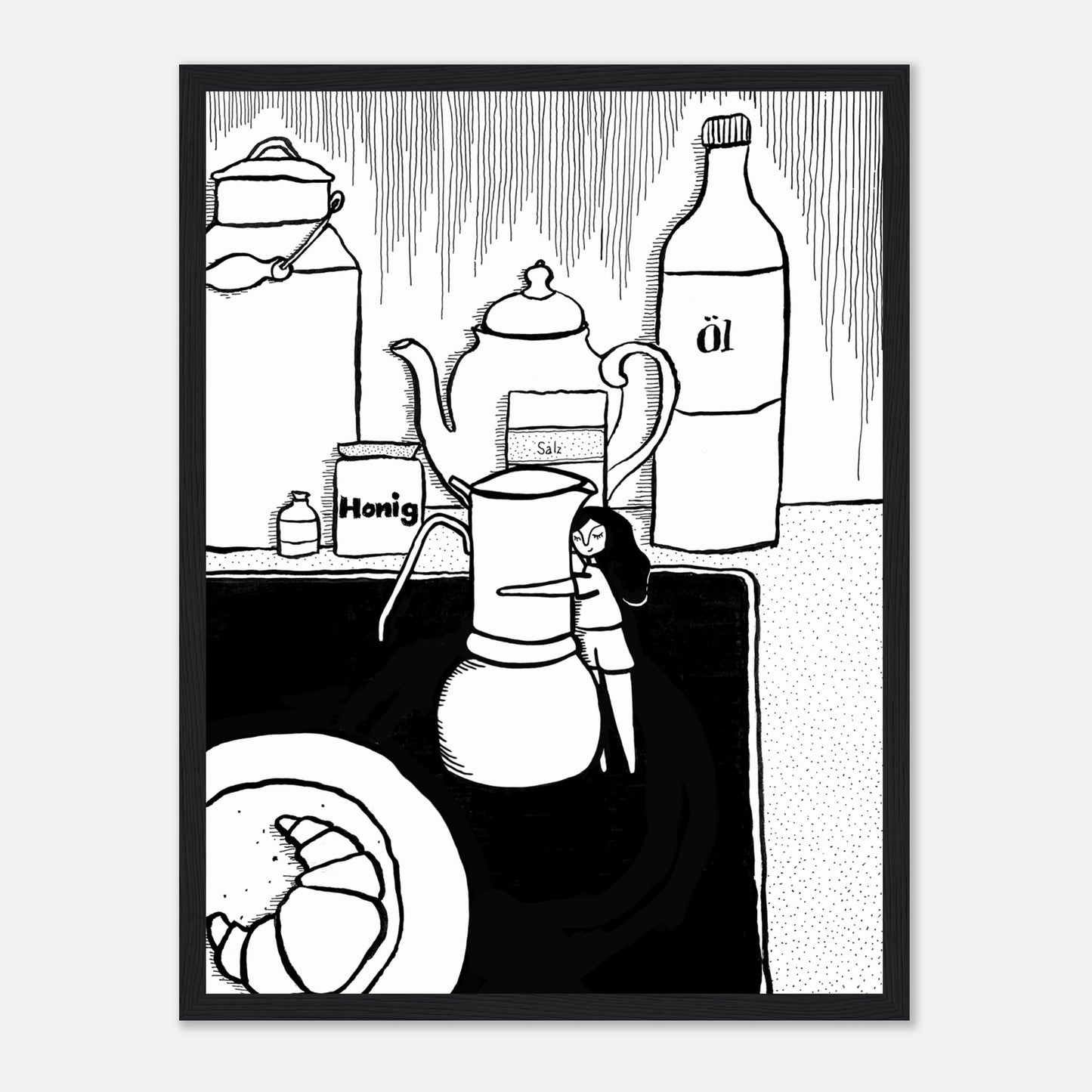 Handgefertigte Tusche-Illustration