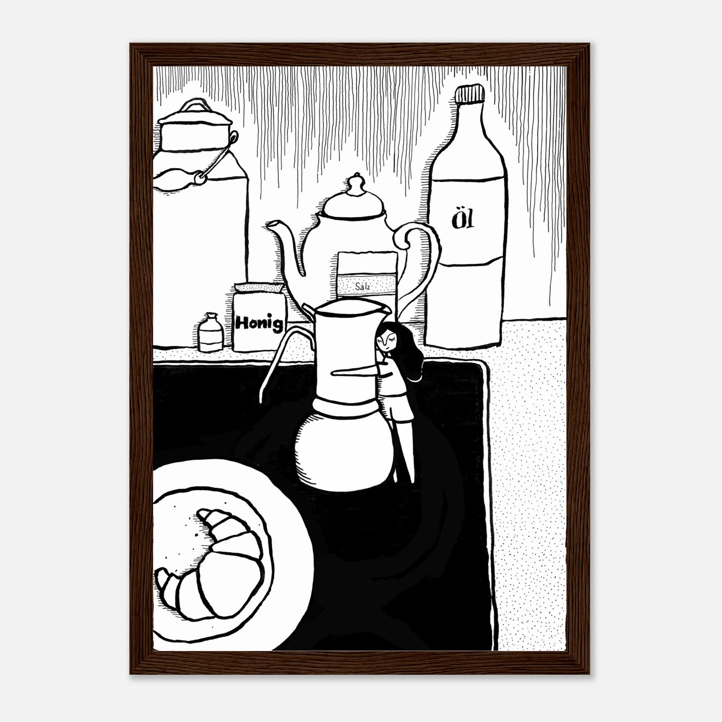 kaffeeliebe – gerahmtes poster