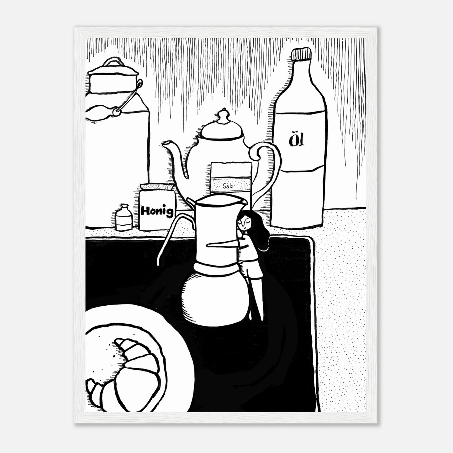kaffeeliebe – gerahmtes poster