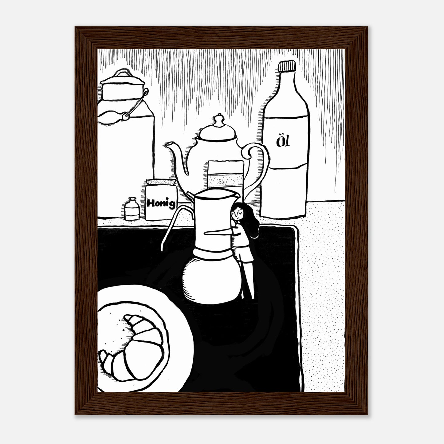 kaffeeliebe – gerahmtes poster