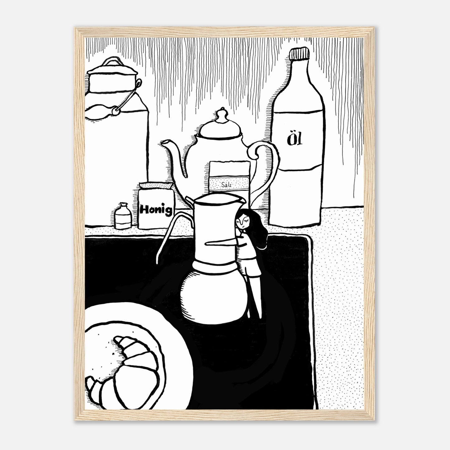 kaffeeliebe – gerahmtes poster