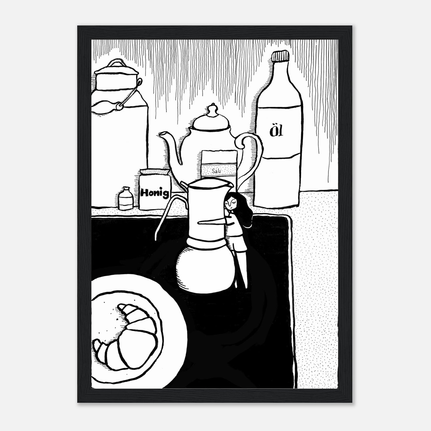 kaffeeliebe – gerahmtes poster