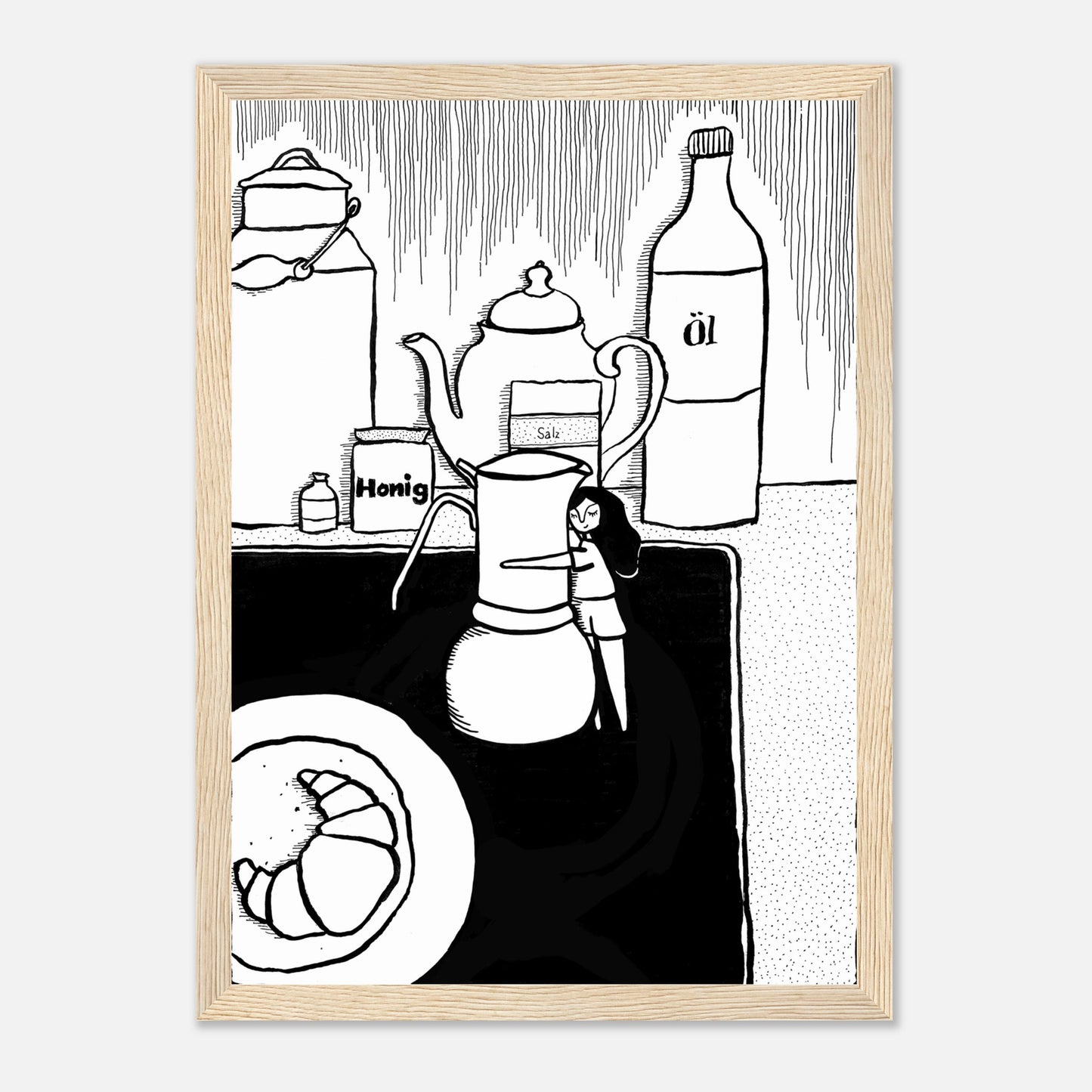 kaffeeliebe – gerahmtes poster