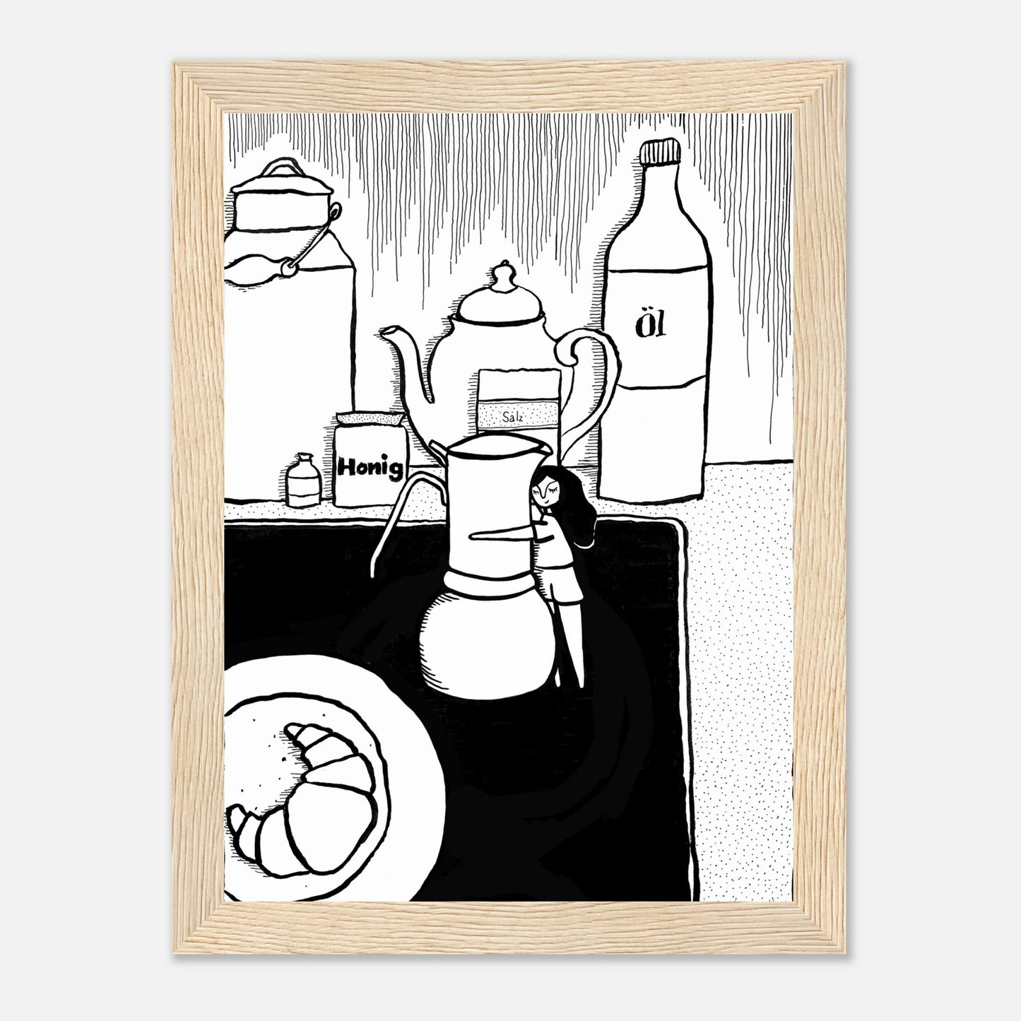 kaffeeliebe – gerahmtes poster