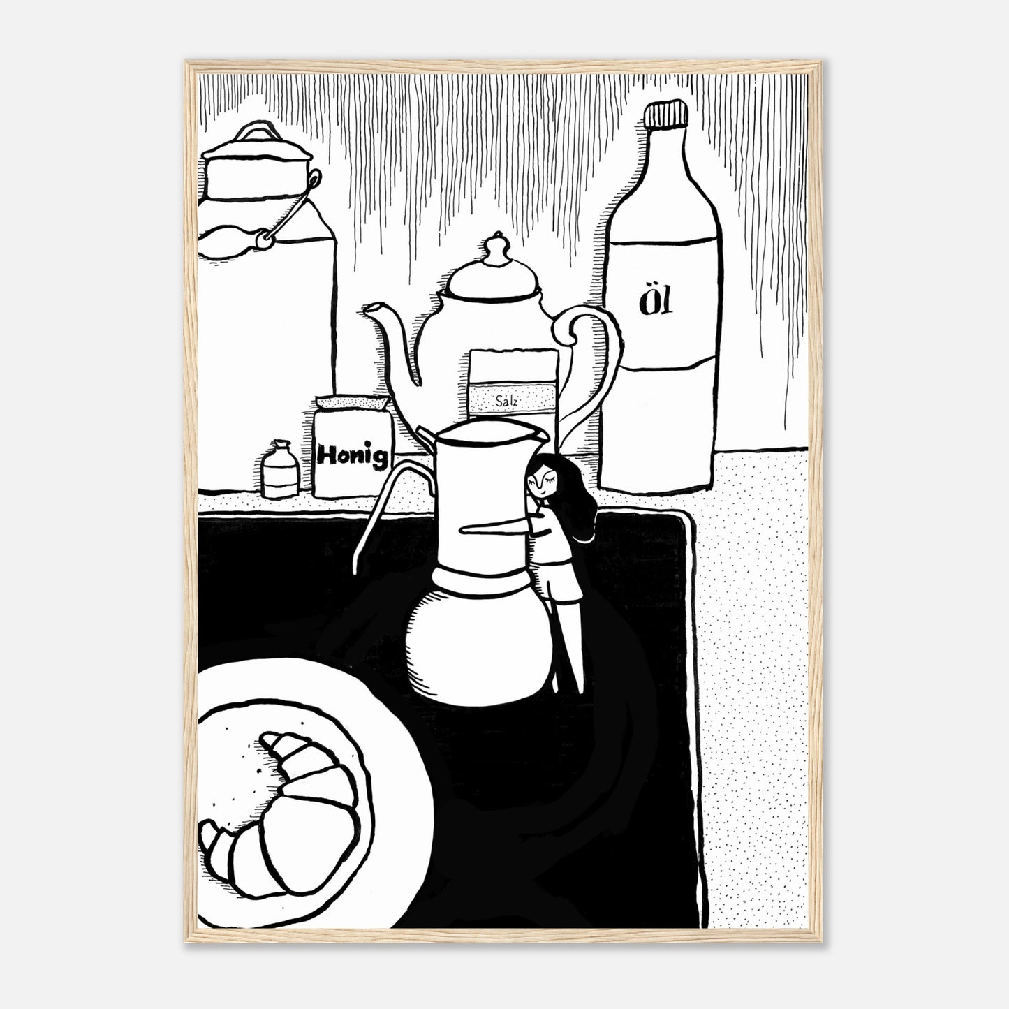 kaffeeliebe – gerahmtes poster