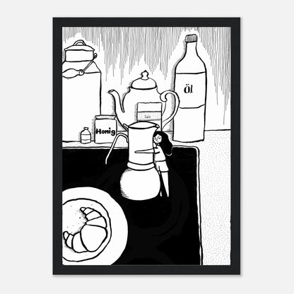 kaffeeliebe – gerahmtes poster