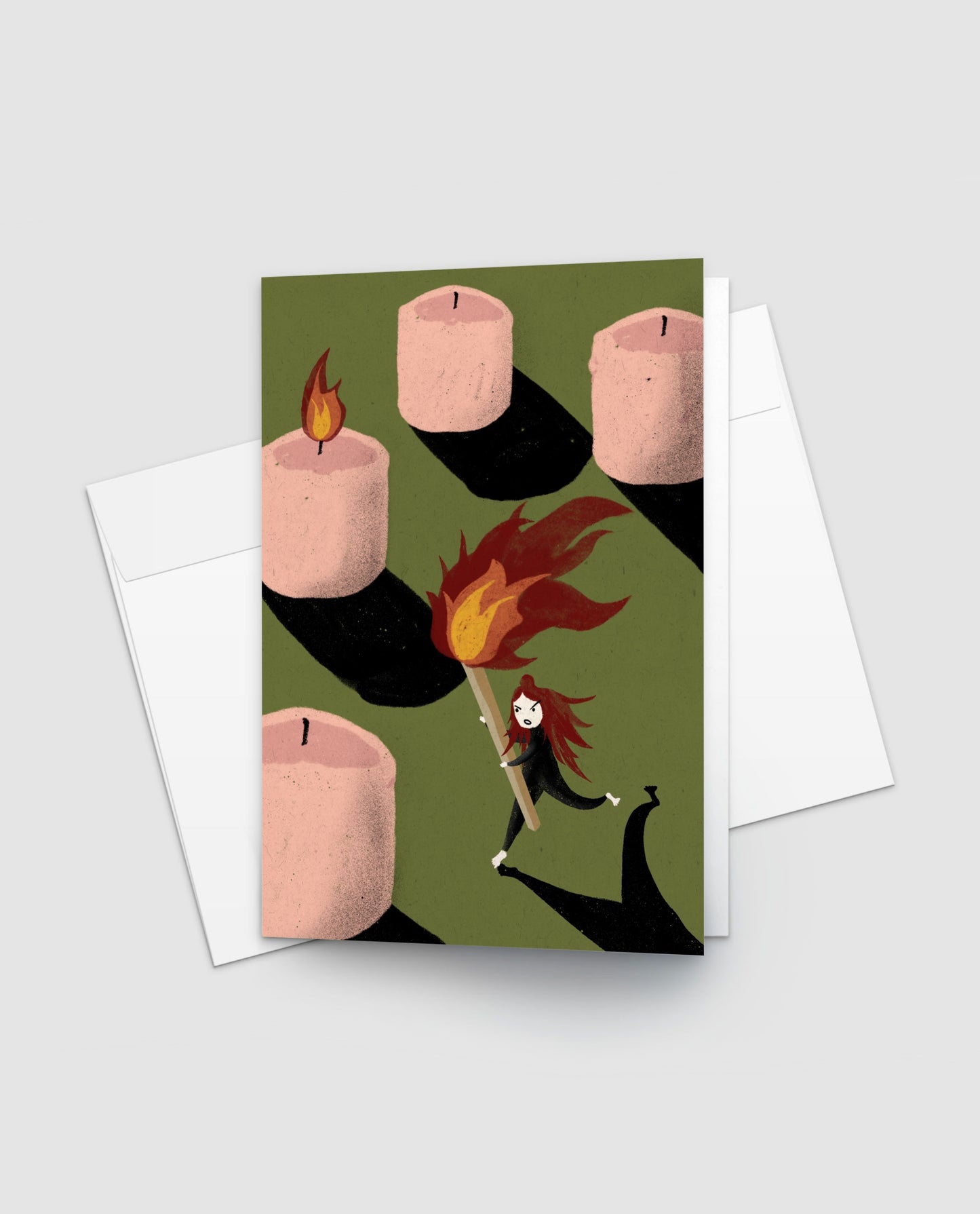illustrierte Postkarte mit Umschlag – Adventsgruss