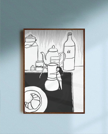 kaffeeliebe – gerahmtes poster