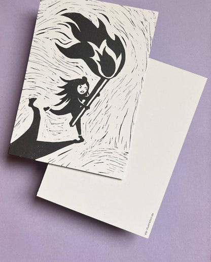 flammenmädchen — postkarte
