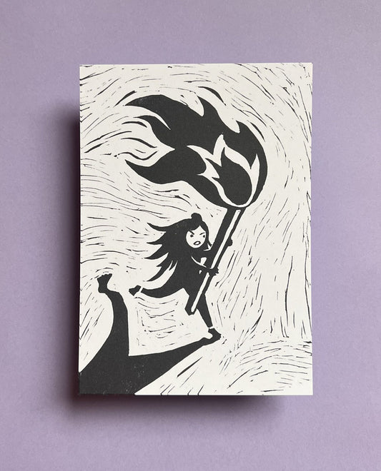 flammenmädchen — postkarte